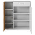 SCHUHSCHRANK 95/105/37 cm  - Eichefarben/Anthrazit, Design, Holzwerkstoff/Metall (95/105/37cm) - Xora