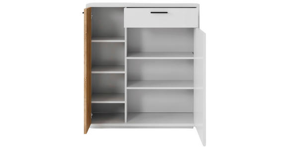 SCHUHSCHRANK 95/105/37 cm  - Eichefarben/Anthrazit, Design, Holzwerkstoff/Metall (95/105/37cm) - Xora