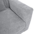 BIGSOFA Cord Hellgrau  - Hellgrau/Schwarz, KONVENTIONELL, Kunststoff/Textil (260/66/115cm) - Carryhome