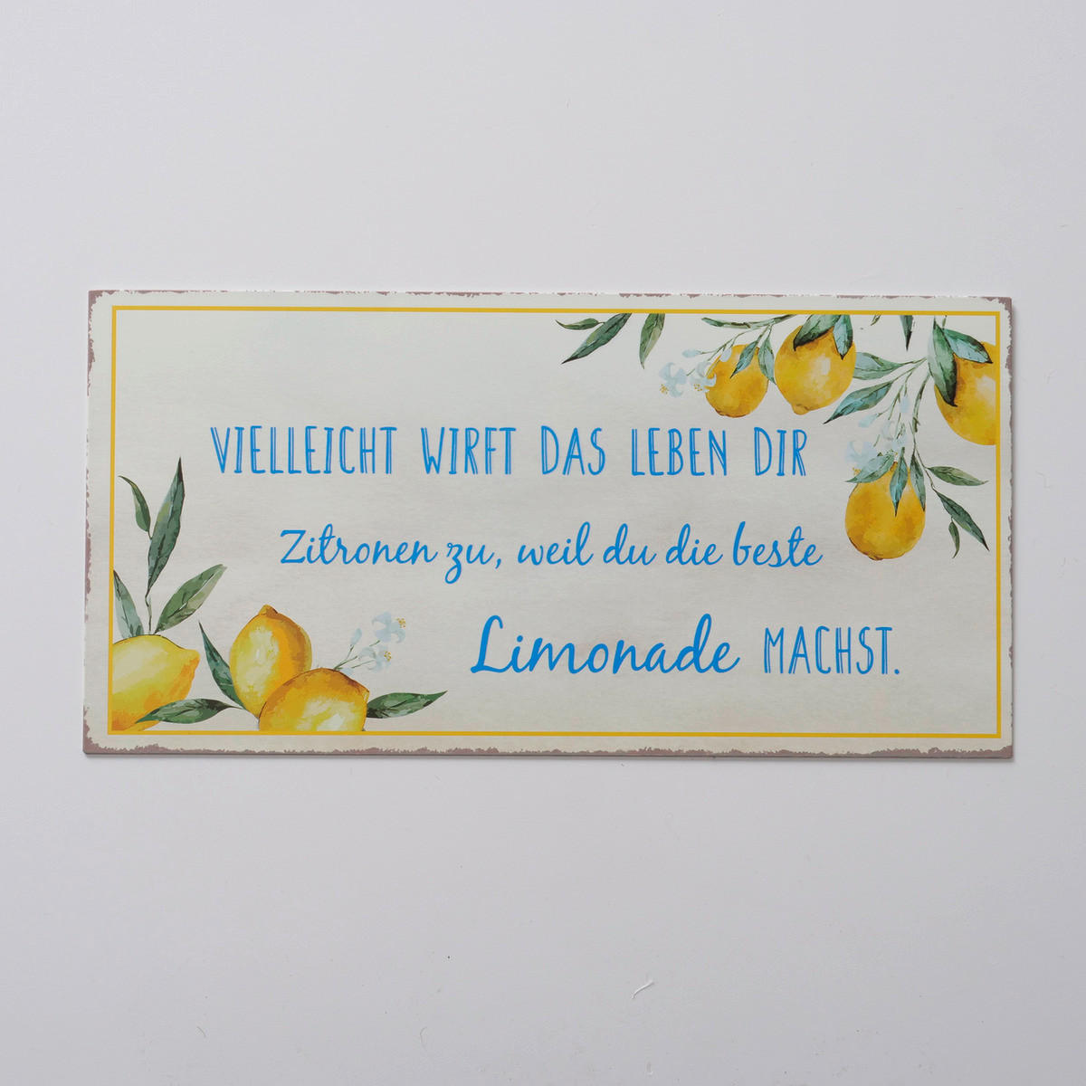 DEKOSCHILD 40/20 cm  - Blau/Gelb, Basics, Metall (40/20cm)