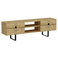 LOWBOARD Recife  in 160/50/35 cm  - Eichefarben/Schwarz, Design, Holzwerkstoff (160/50/35cm) - Livetastic