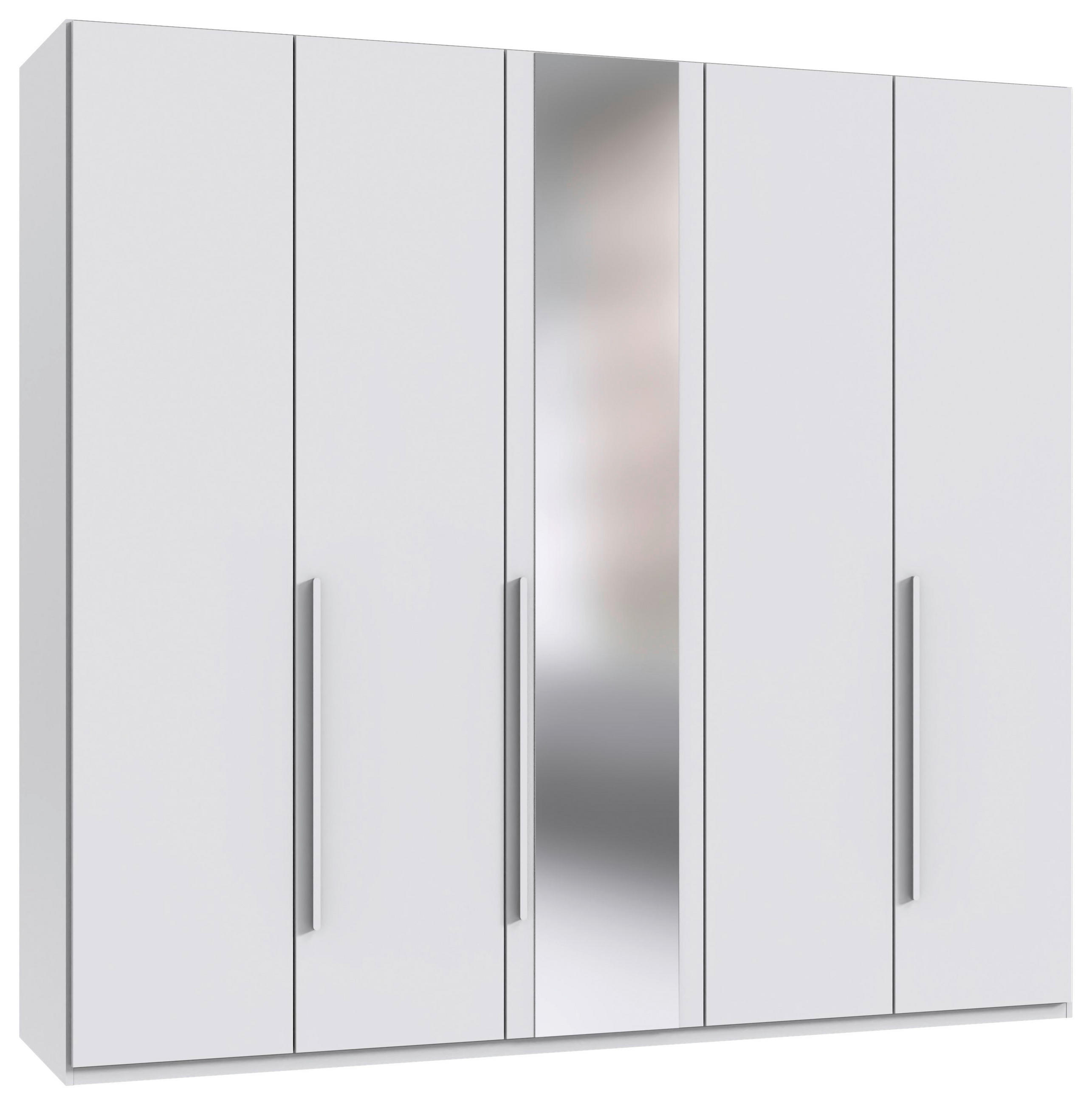 DREHTÜRENSCHRANK in Weiß  - Weiß, MODERN, Glas/Holzwerkstoff (225/208/58cm) - Chameo