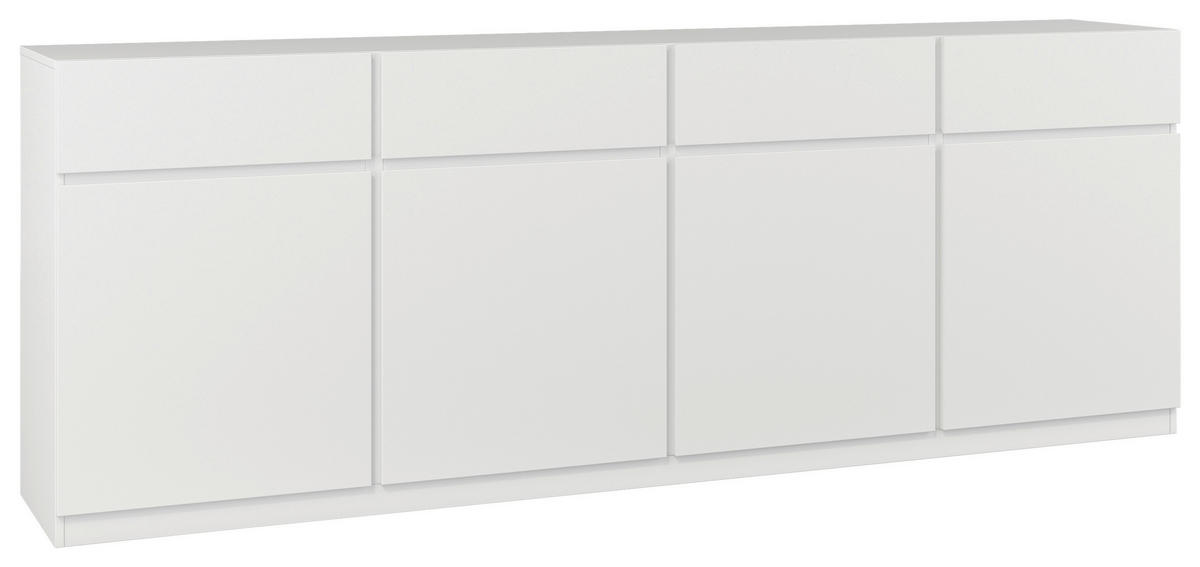 ŠIROKÁ KOMODA, bílá, 225/82,5/40 cm - bílá, Design, kompozitní dřevo (225/82,5/40cm) - MID.YOU