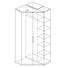 ECKSCHRANK Weiß - Alufarben/Weiß, Design, Glas/Holzwerkstoff (123/222/123cm) - HOM`IN