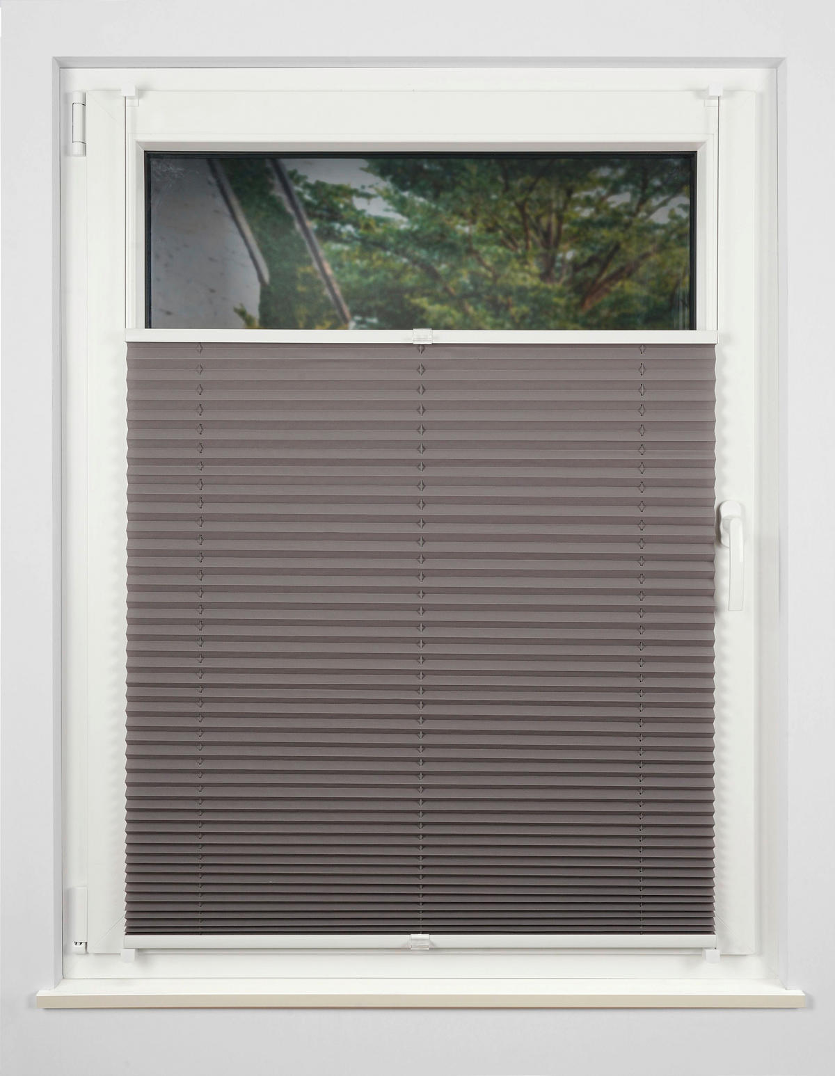 PLISSEE  halbtransparent   100/130 cm   - Hellgrau, Basics, Textil (100/130cm) - Homeware