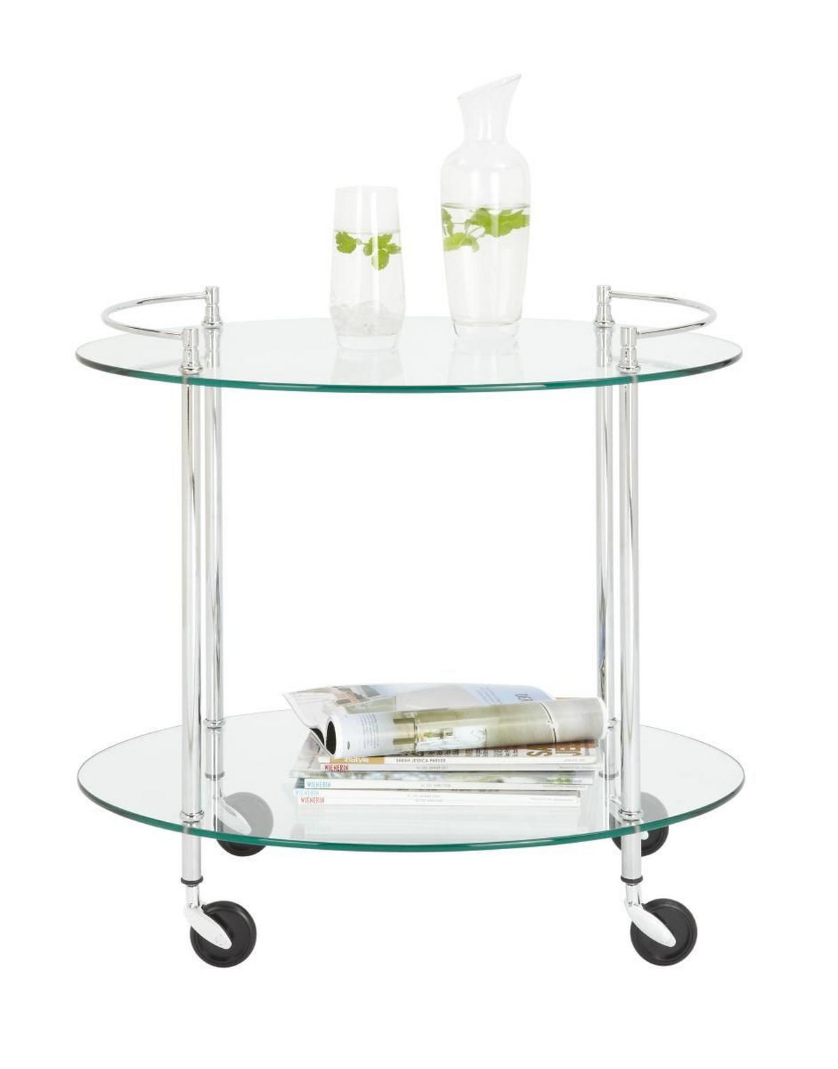 SERVIERWAGEN in Chromfarben  - Chromfarben, Design, Glas/Kunststoff (68/63/46cm)