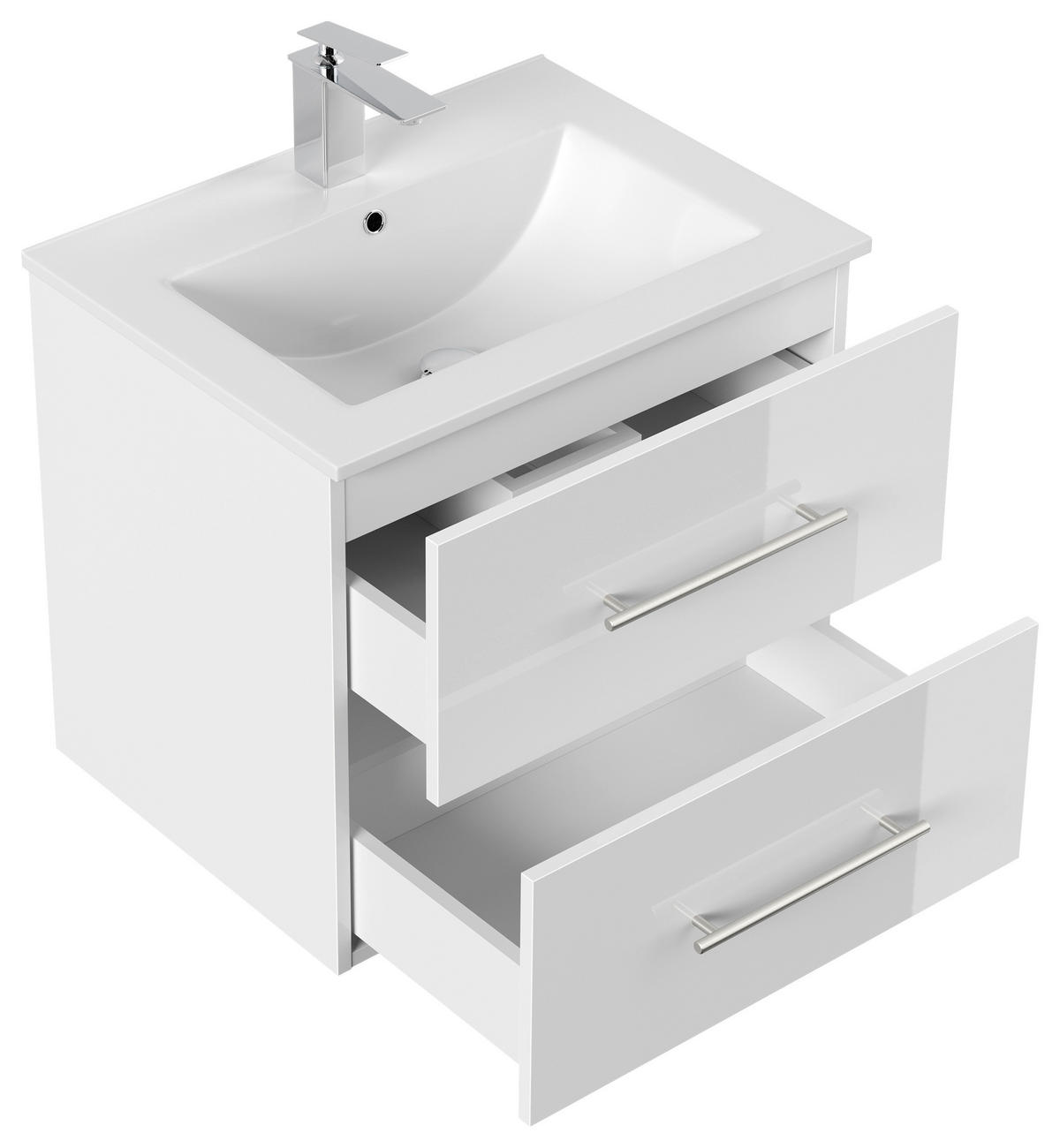 WASCHTISCHKOMBI 61,5 cm  - Weiß Hochglanz/Weiß, Basics, Keramik/Holzwerkstoff (61,5cm) - MID.YOU