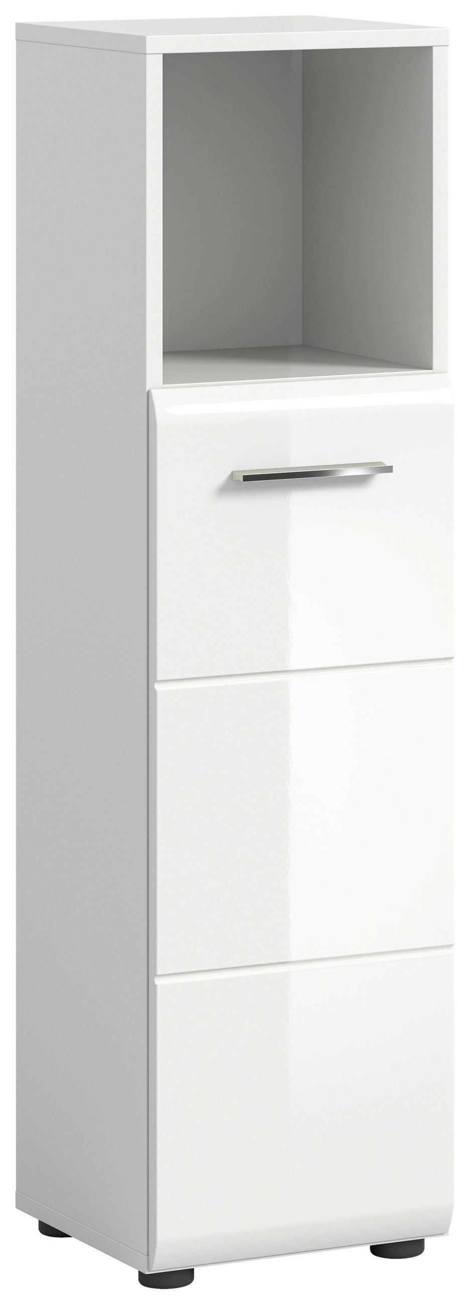 SPODNÁ SKRINKA, biela s vysokým leskom, biela, 30/110/30 cm - čierna/biela, Modern, kompozitné drevo/plast (30/110/30cm) - MID.YOU