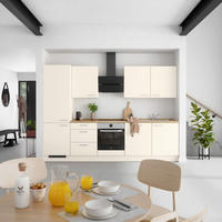 KÜCHENLEERBLOCK Touch 300 cm  in Eichefarben, Magnolie  - Edelstahlfarben/Eichefarben, MODERN, Holzwerkstoff/Metall (300cm) - Nobilia
