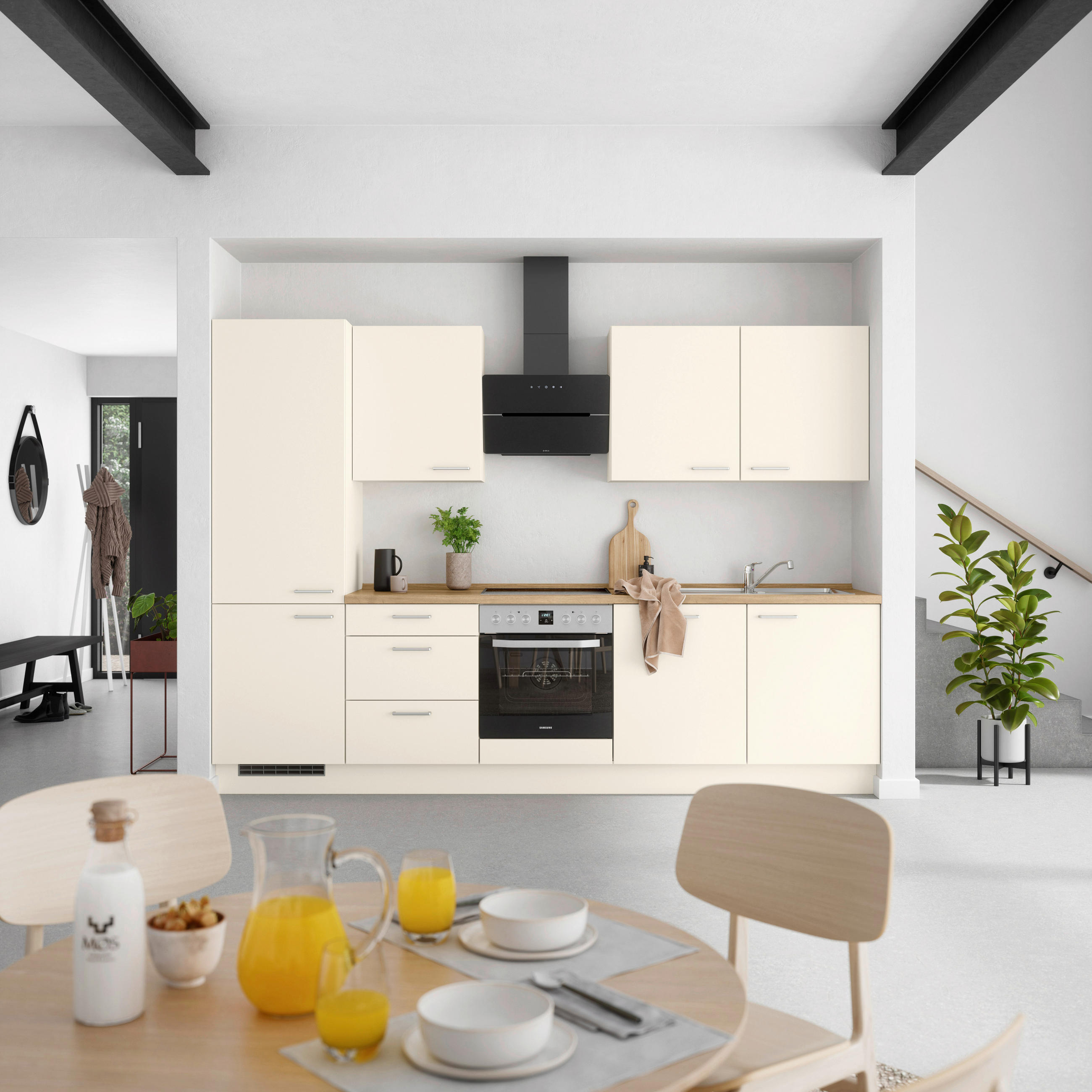 Nobilia Küchenblock Touch Eiche, Magnolie 300 cm