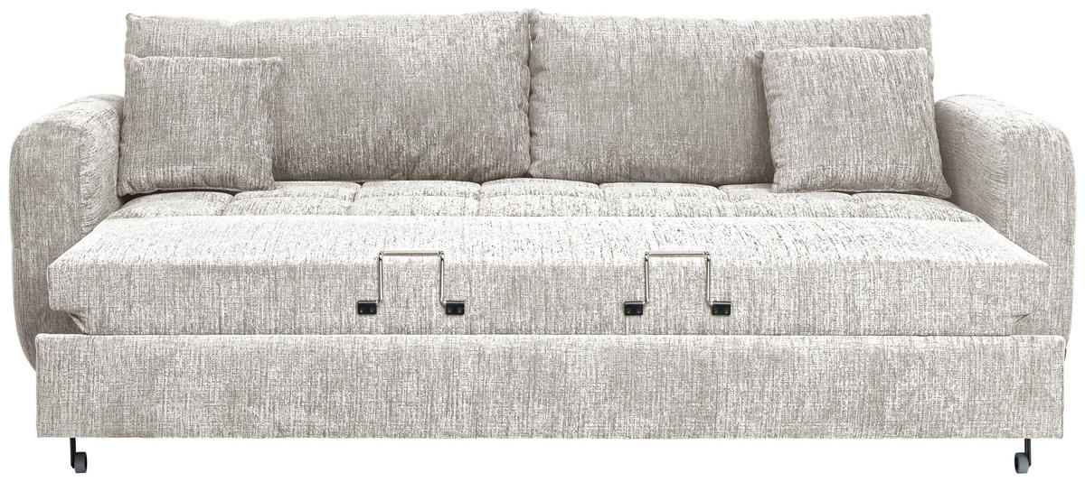 SCHLAFSOFA in Textil Hellgrau  - Hellgrau/Schwarz, Design, Holz/Textil (236/88/101cm) - Stylife