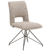 STUHL  Lederauswahl, Stoffauswahl, Typenauswahl, Sitzfläche 360° drehbar, automatische Rückholfunktion Struktur  - Hellbraun/Beigebraun, Design, Textil/Metall (50/92/62cm) - Venjakob