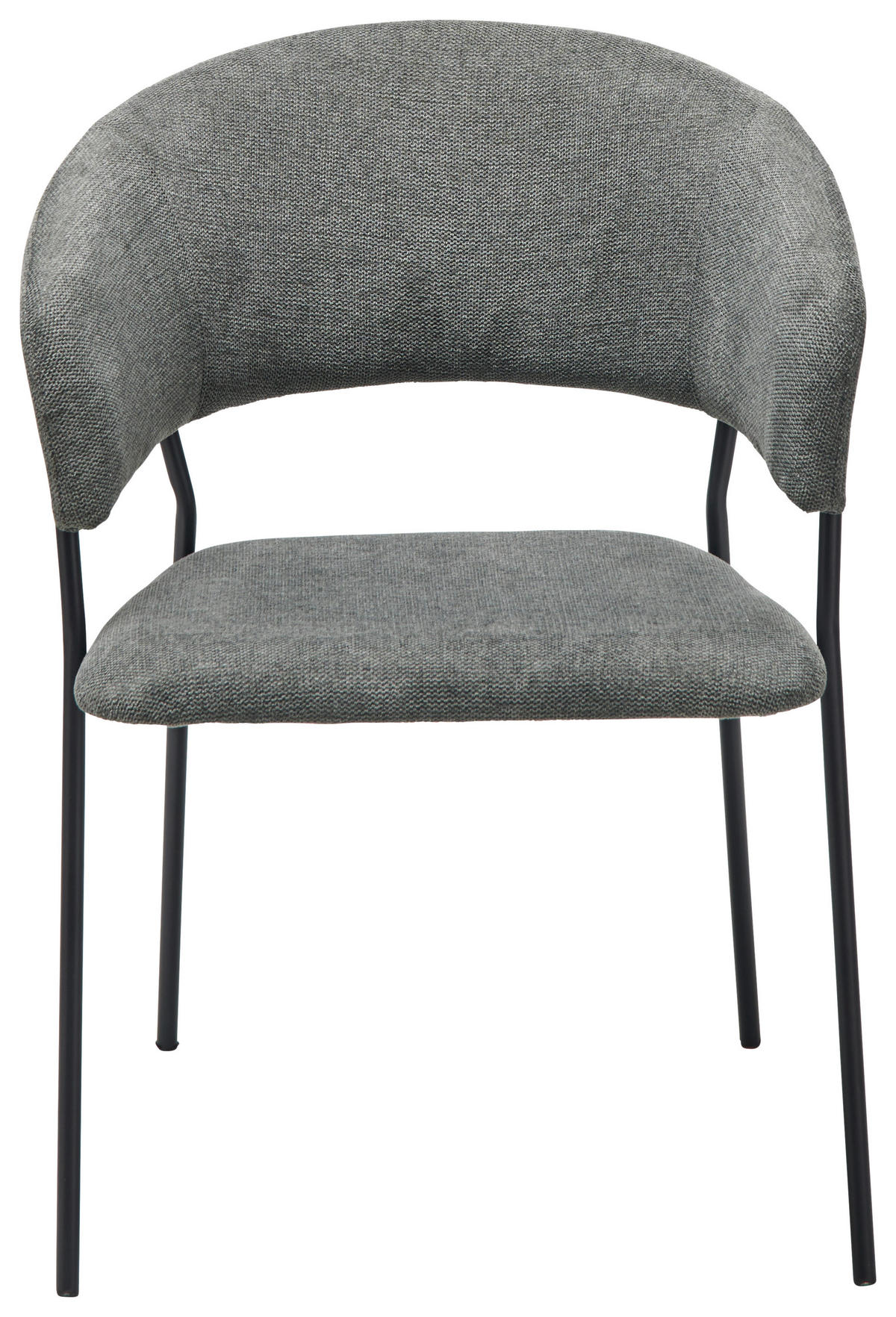 ARMLEHNSTUHL  in Eisen Webstoff  - Schwarz/Grau, LIFESTYLE, Textil/Metall (57/77/58cm) - MID.YOU