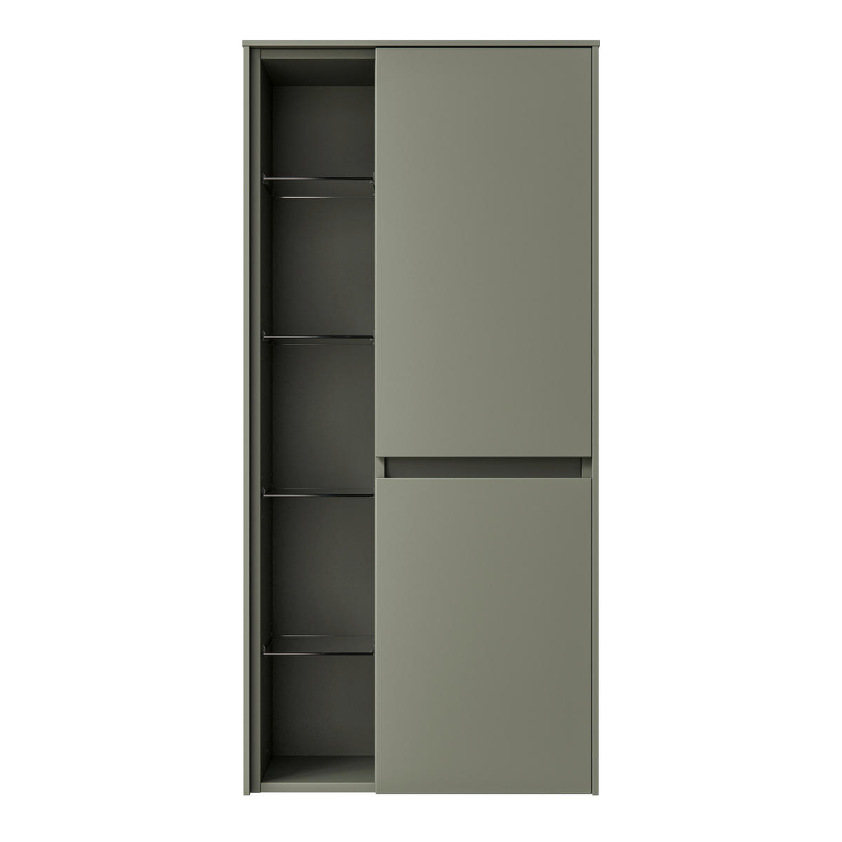MIDISCHRANK 37/121/33 cm  - Schilfgrün, Design, Glas/Holzwerkstoff (37/121/33cm) - Sadena