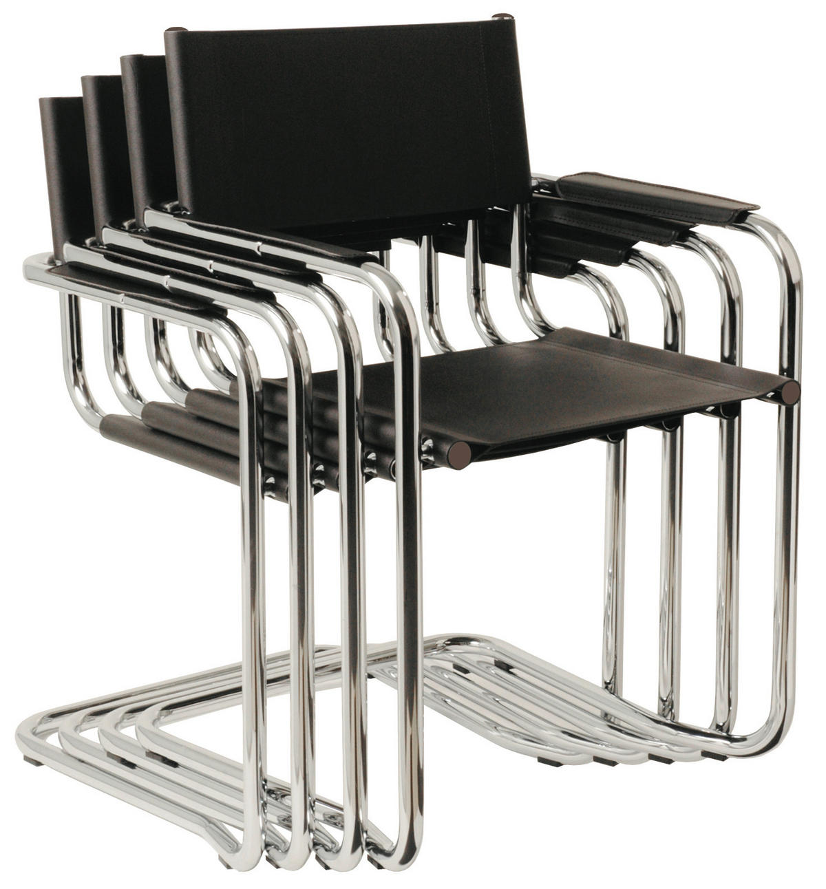 BESUCHERSTUHL Schwarz, Chromfarben  - Chromfarben/Schwarz, MODERN, Leder/Metall (58/83/58cm) - Livetastic