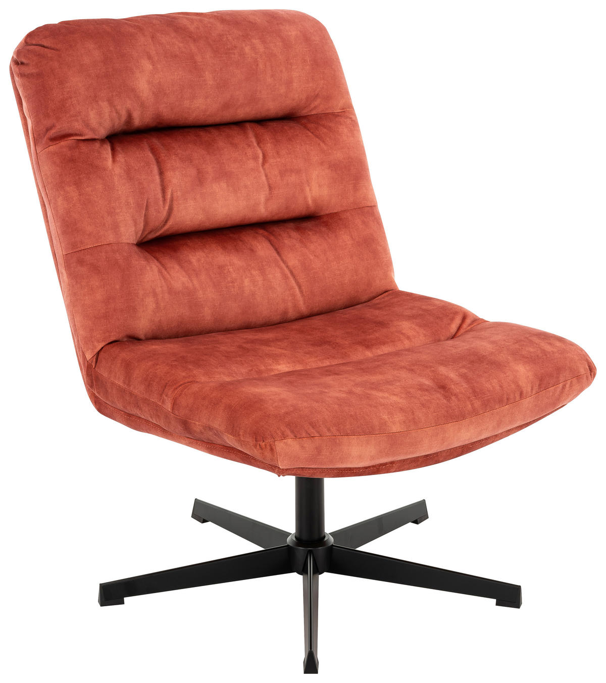 SESSEL Velours Koralle    - Koralle/Schwarz, MODERN, Textil/Metall (68/91/82cm) - MID.YOU