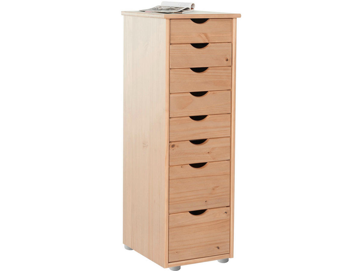 KOMMODE GENOVA, 34/102/39 cm, 8 Schublade(n)  - Silberfarben/Naturfarben, Design, Holz/Kunststoff (34/102/39cm) - Livetastic
