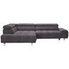 ECKSOFA Anthrazit Webstoff  - Anthrazit/Silberfarben, Design, Textil/Metall (201/295cm) - Hom`in