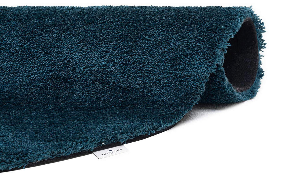 PREPROGA Z VISOKIM FLOROM Cozy   taftano  barve petroleja  - barve petroleja, Basics, tekstil (190/190cm) - Tom Tailor