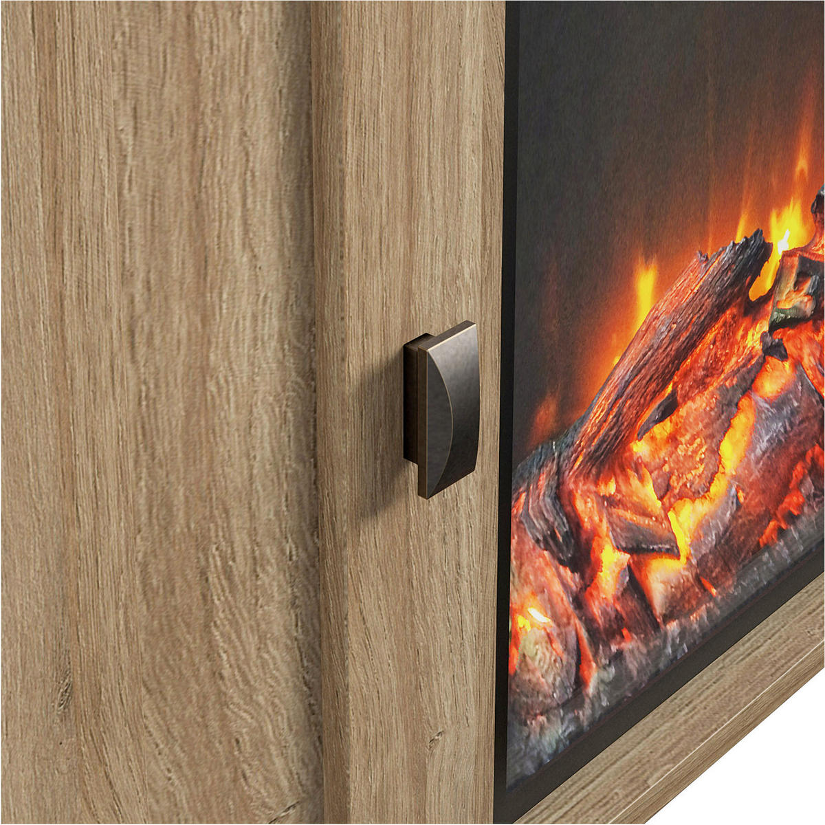 LOWBOARD Farmington  in 121/75/40 cm  - Eichefarben/Schwarz, Design, Holzwerkstoff/Metall (121/75/40cm) - MID.YOU