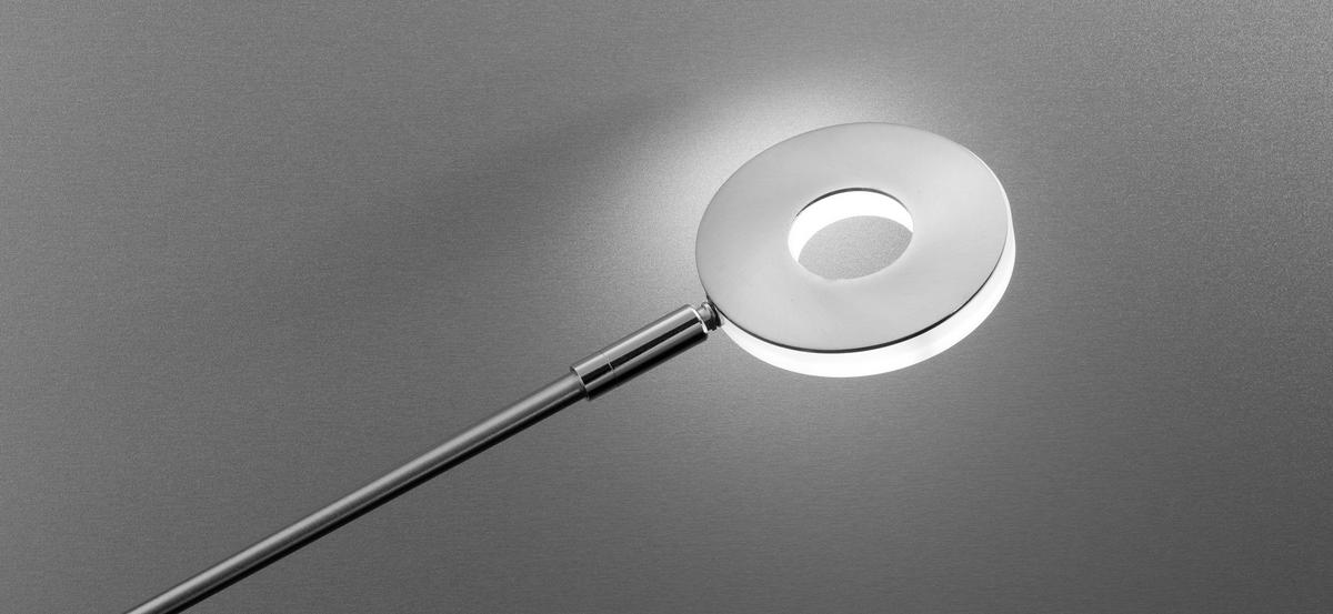LED-STEHLEUCHTE 23/150 cm    - Chromfarben/Nickelfarben, Design, Glas/Metall (23/150cm) - Fischer & Honsel