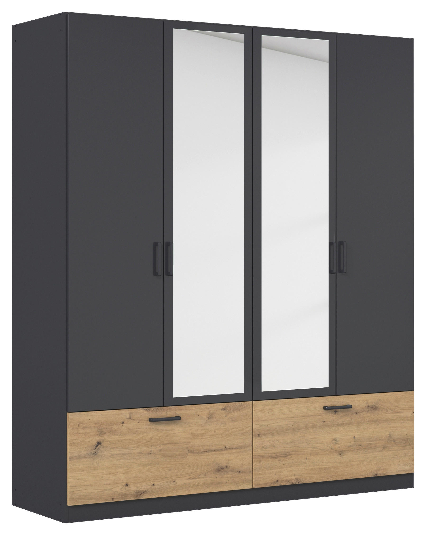 KLEIDERSCHRANK Grau, Eiche Artisan  - Eiche Artisan/Grau, Basics, Holzwerkstoff/Metall (181/210/54cm) - Boxxx