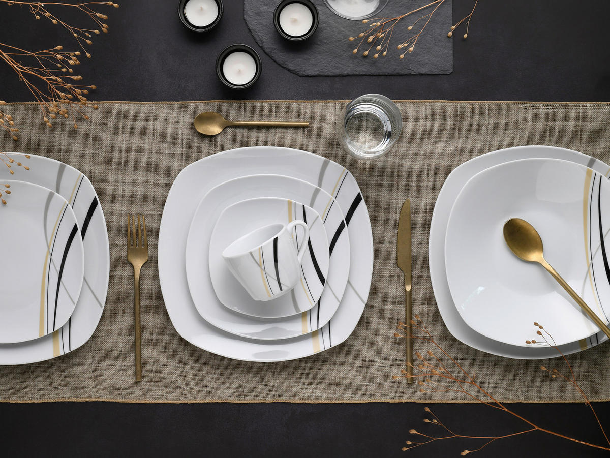 KOMPLETT SERVIS 30 delar  - vit, Trend, keramik - Creatable