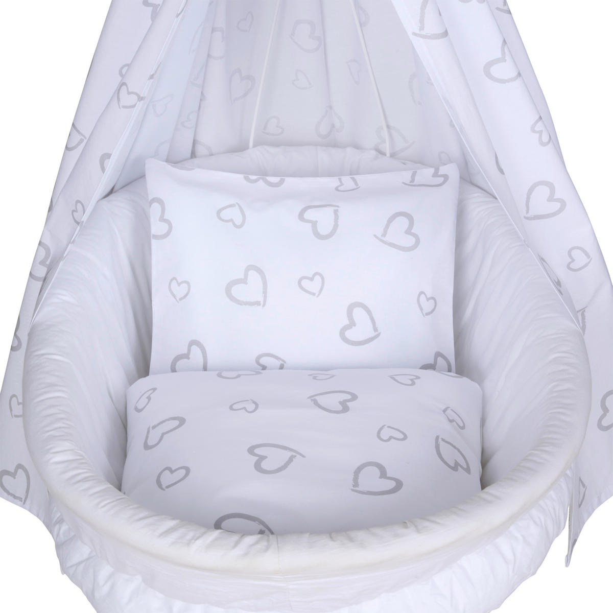 KOMPL. SADA NA KOLÍSKU S KOL. - sivá/biela, Basics, drevo/textil (91/60/73cm) - My Baby Lou