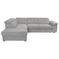 ECKSOFA Hellgrau Flachgewebe  - Hellgrau/Schwarz, KONVENTIONELL, Kunststoff/Textil (235/280cm) - Carryhome