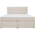 BOXSPRINGBETT 160/200 cm  in Creme  - Creme/Schwarz, Design, Kunststoff/Textil (160/200cm) - Xora