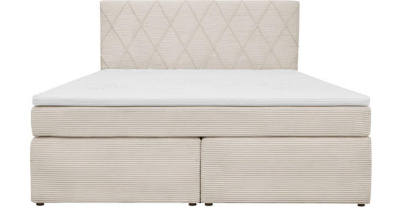 BOXSPRINGBETT 160/200 cm  in Creme  - Creme/Schwarz, Design, Kunststoff/Textil (160/200cm) - Xora