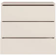 KOMMODE , 95/83/42 cm, 3 Schublade(n)  - Sandfarben/Silberfarben, Trend, Holzwerkstoff/Kunststoff (95/83/42cm) - Carryhome