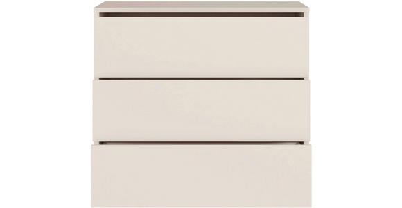 KOMMODE , 95/83/42 cm, 3 Schublade(n)  - Sandfarben/Silberfarben, Trend, Holzwerkstoff/Kunststoff (95/83/42cm) - Carryhome