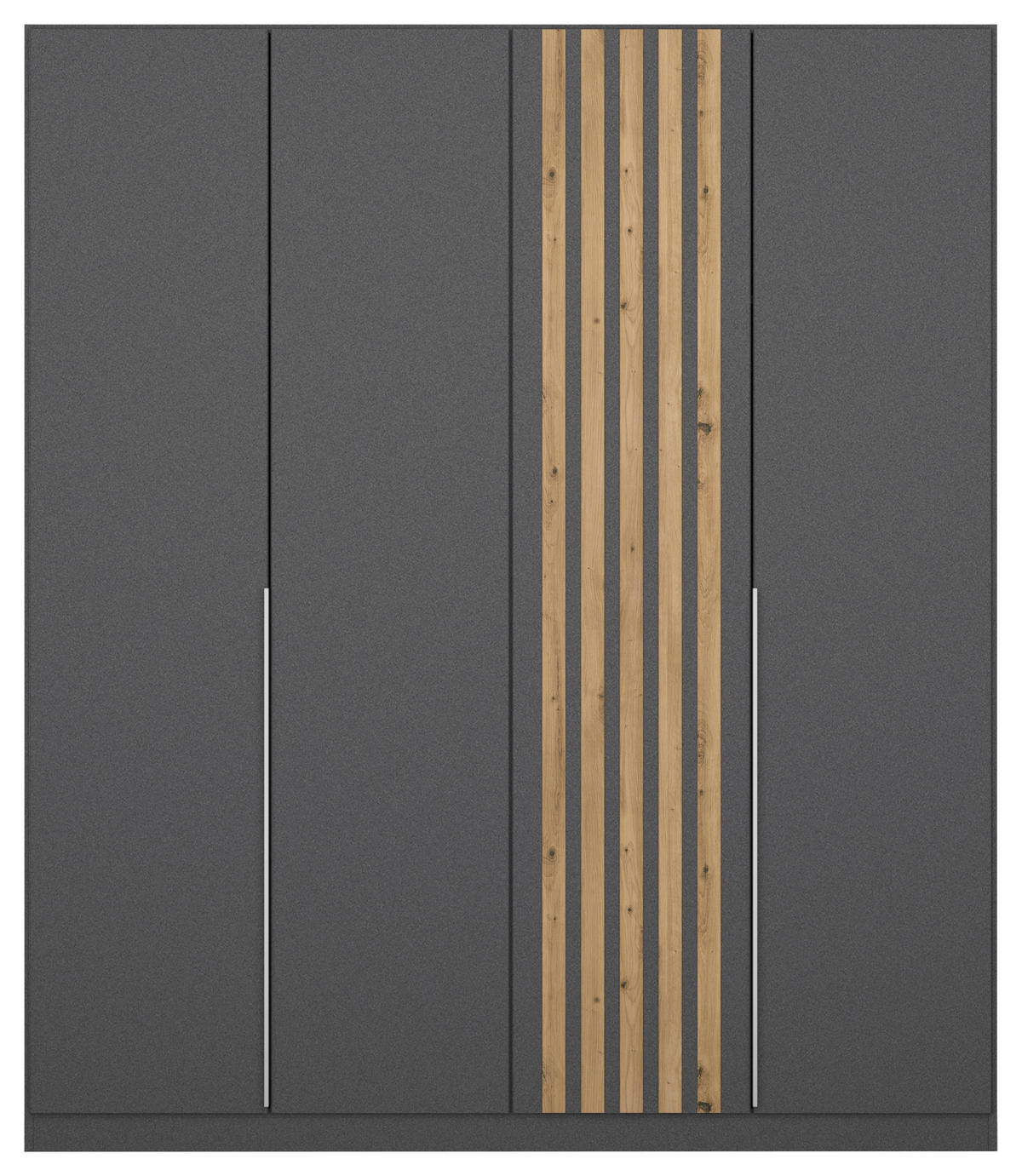 DREHTÜRENSCHRANK in Grau, Eiche Artisan  - Alufarben/Eiche Artisan, Modern, Holzwerkstoff/Metall (181/210/54cm) - Rauch Möbel