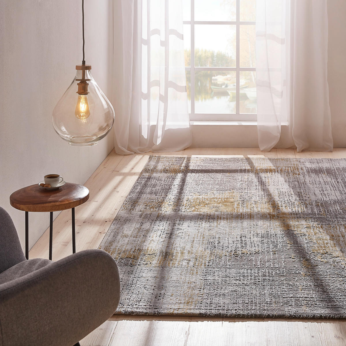 VINTAGE-TEPPICH 160/230 cm Gelb, Grau  - Gelb/Grau, Design, Textil (160/230cm) - Novel