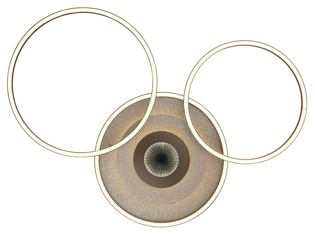 LED-DECKENLEUCHTE Miles 99,2/57/11,5 cm  - Champagner/Goldfarben, Design, Kunststoff/Metall (99,2/57/11,5cm) - Globo