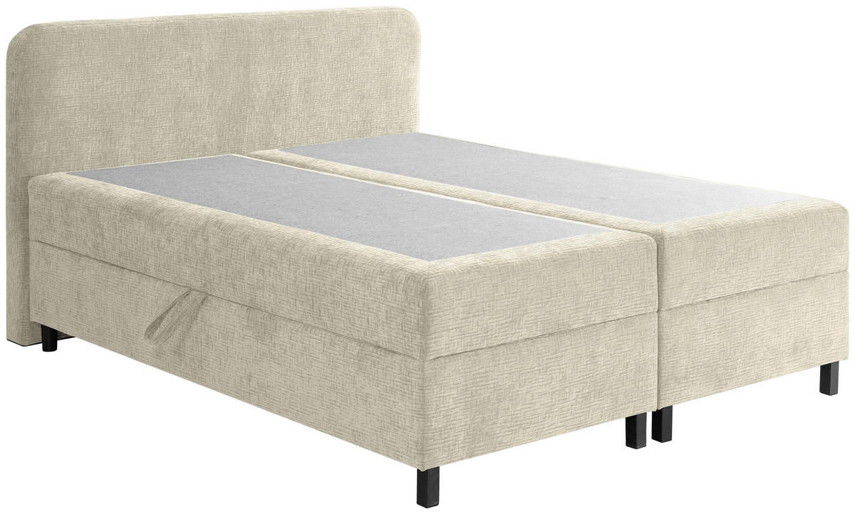 BOXBETT 180/200 cm  in Creme  - Creme/Schwarz, Modern, Holz/Kunststoff (180/200cm) - MID.YOU