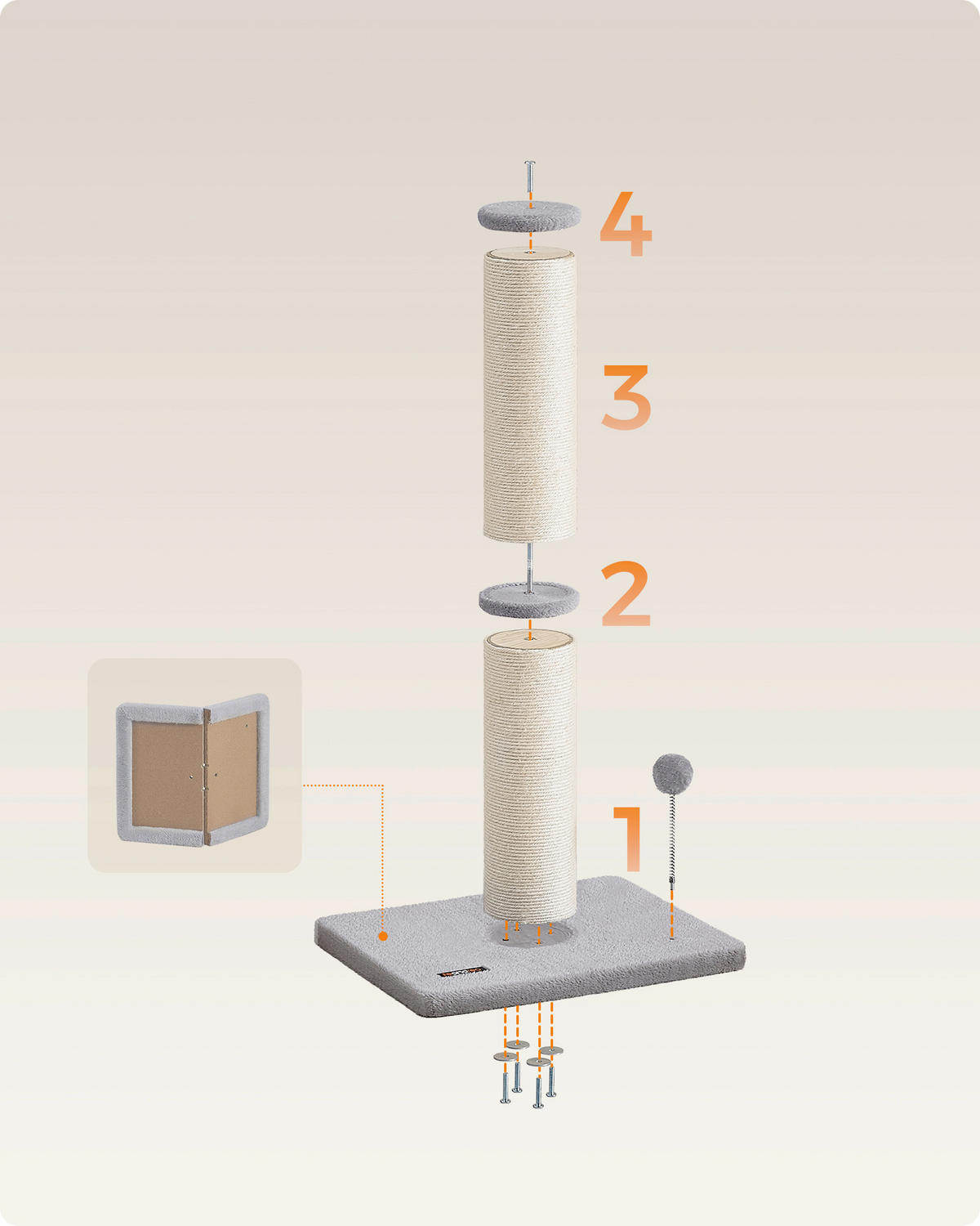 KRATZBAUM - Beige/Grau, Trend, Papier/Holzwerkstoff (50/85/40cm) - Boxxx