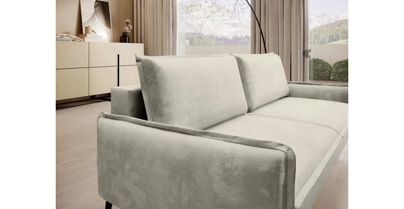 SCHLAFSOFA  in Chenille Hellbraun  - Hellbraun/Schwarz, KONVENTIONELL, Textil/Metall (223/89/107cm) - Carryhome