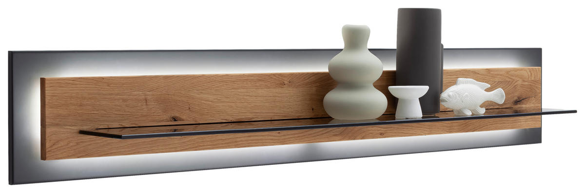 WANDBOARD in 150/26/23 cm Wildeiche  - Wildeiche, Design, Glas/Holz (150/26/23cm) - MID.YOU