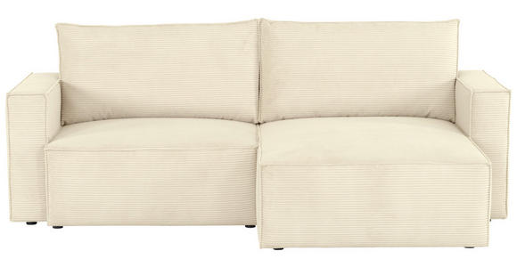 ECKSOFA  in Feincord Beige  - Beige/Schwarz, KONVENTIONELL, Kunststoff/Textil (242/151cm) - Carryhome