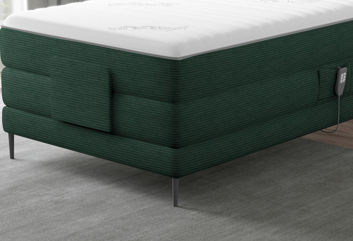 BOXSPRINGBETT 100/200 cm  in Grün  - Schwarz/Grün, Natur, Textil/Metall (100/200cm) - Esposa