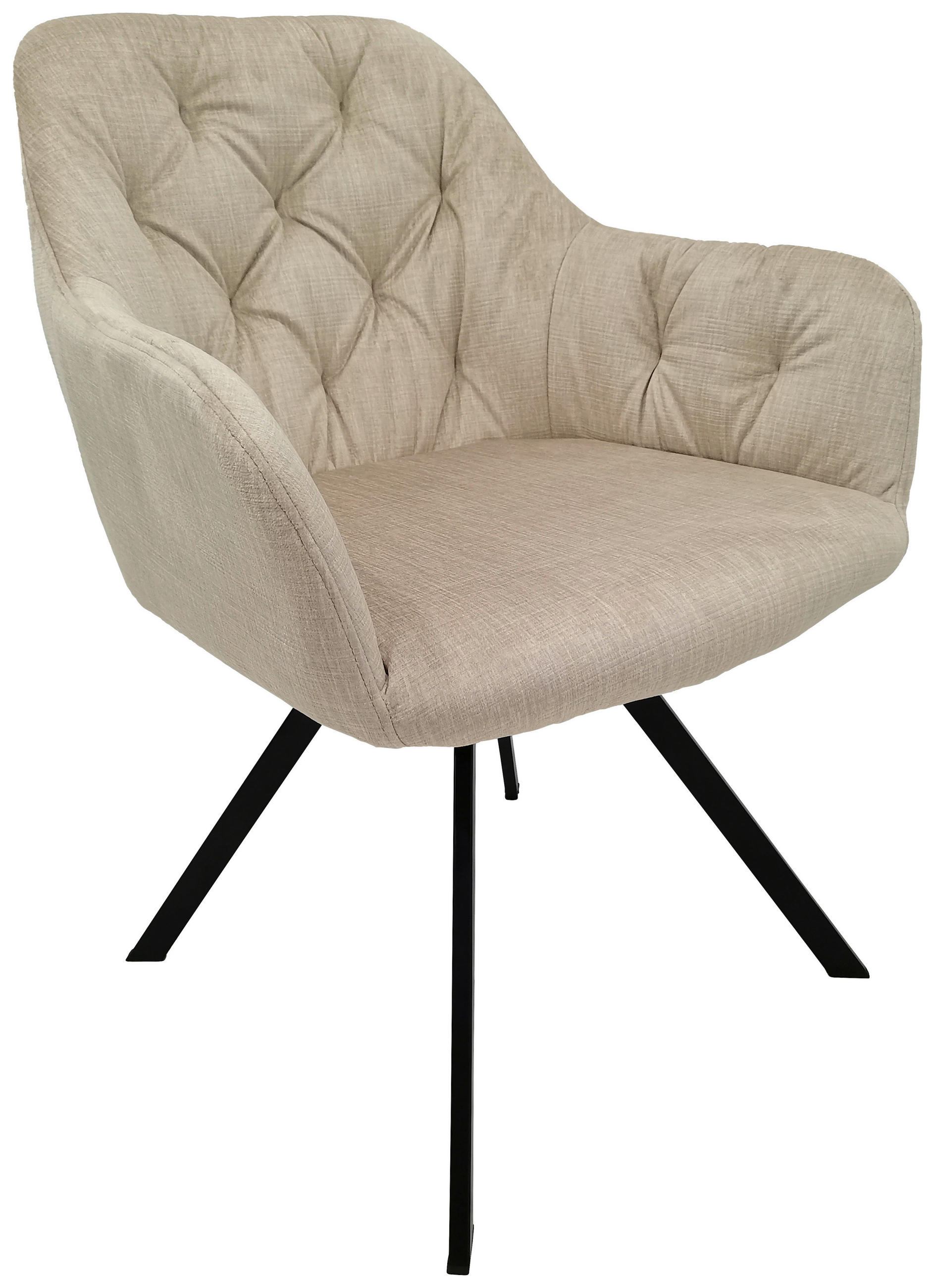 SADA STOLIČIEK S PODRÚČKAMI 2 kus - čierna/béžová, Modern, kov/textil (57/85/62cm) - MID.YOU