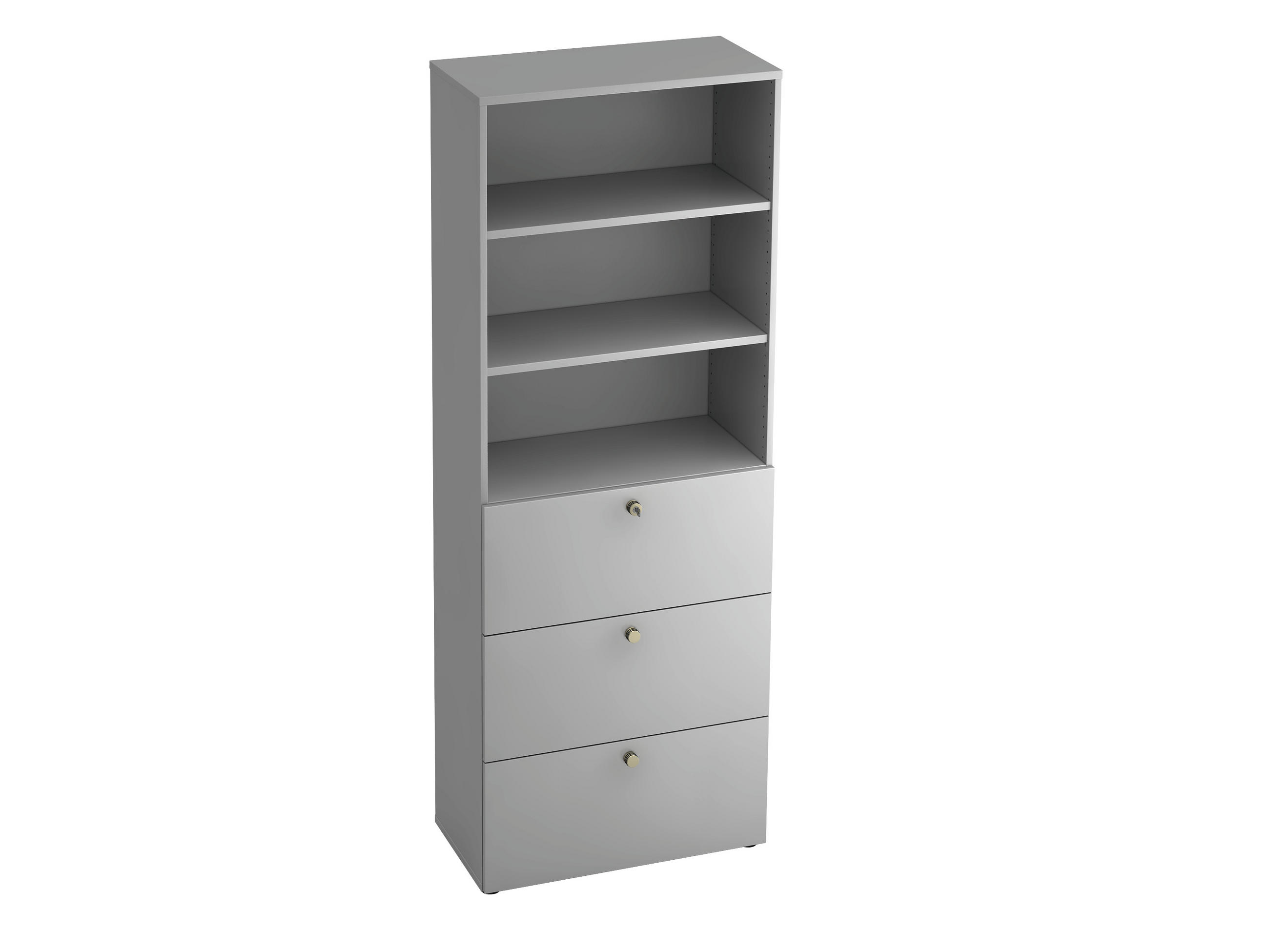 REGALELEMENT  80/215,6/42 cm Grau  - Alufarben/Schwarz, KONVENTIONELL, Holzwerkstoff/Kunststoff (80/215,6/42cm) - Venda