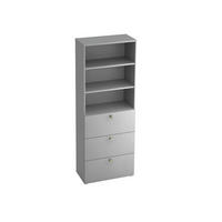 REGALELEMENT  80/215,6/42 cm Grau  - Alufarben/Schwarz, KONVENTIONELL, Holzwerkstoff/Kunststoff (80/215,6/42cm) - Venda