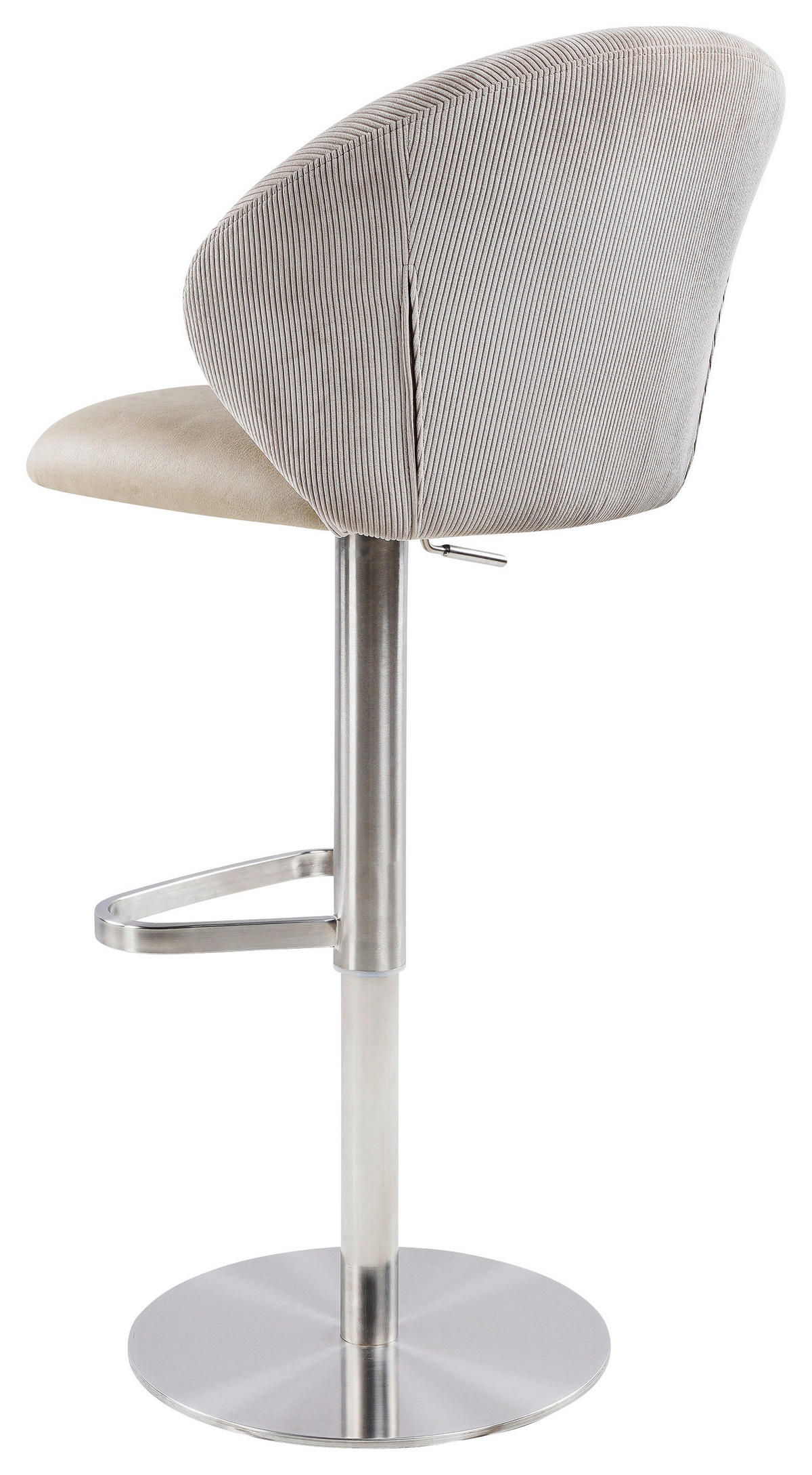 BARHOCKER Struktur Beige Edelstahl Sitzfläche 360° drehbar  - Edelstahlfarben/Beige, MODERN, Textil/Metall (56/85-111/51cm) - MID.YOU