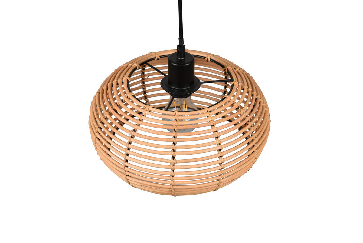 HÄNGELEUCHTE 29/150 cm    - Schwarz/Braun, Natur, Holz/Metall (29/150cm) - Trio Leuchten