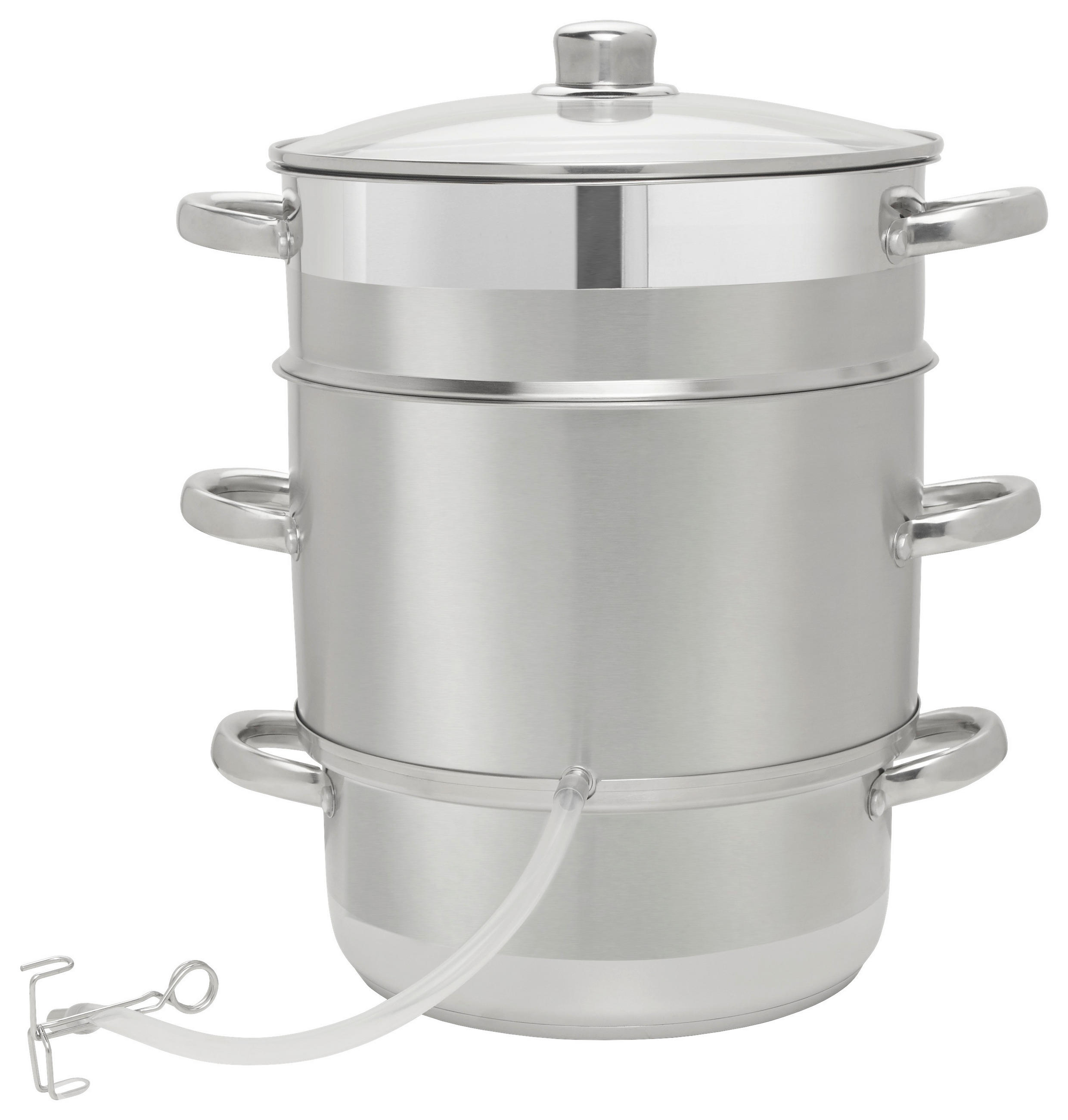 PARNI SOKOVNIK 8 l - boje oplemenjenog čelika/prozirno, Basics, staklo/metal (28cm) - Homeware Profession.