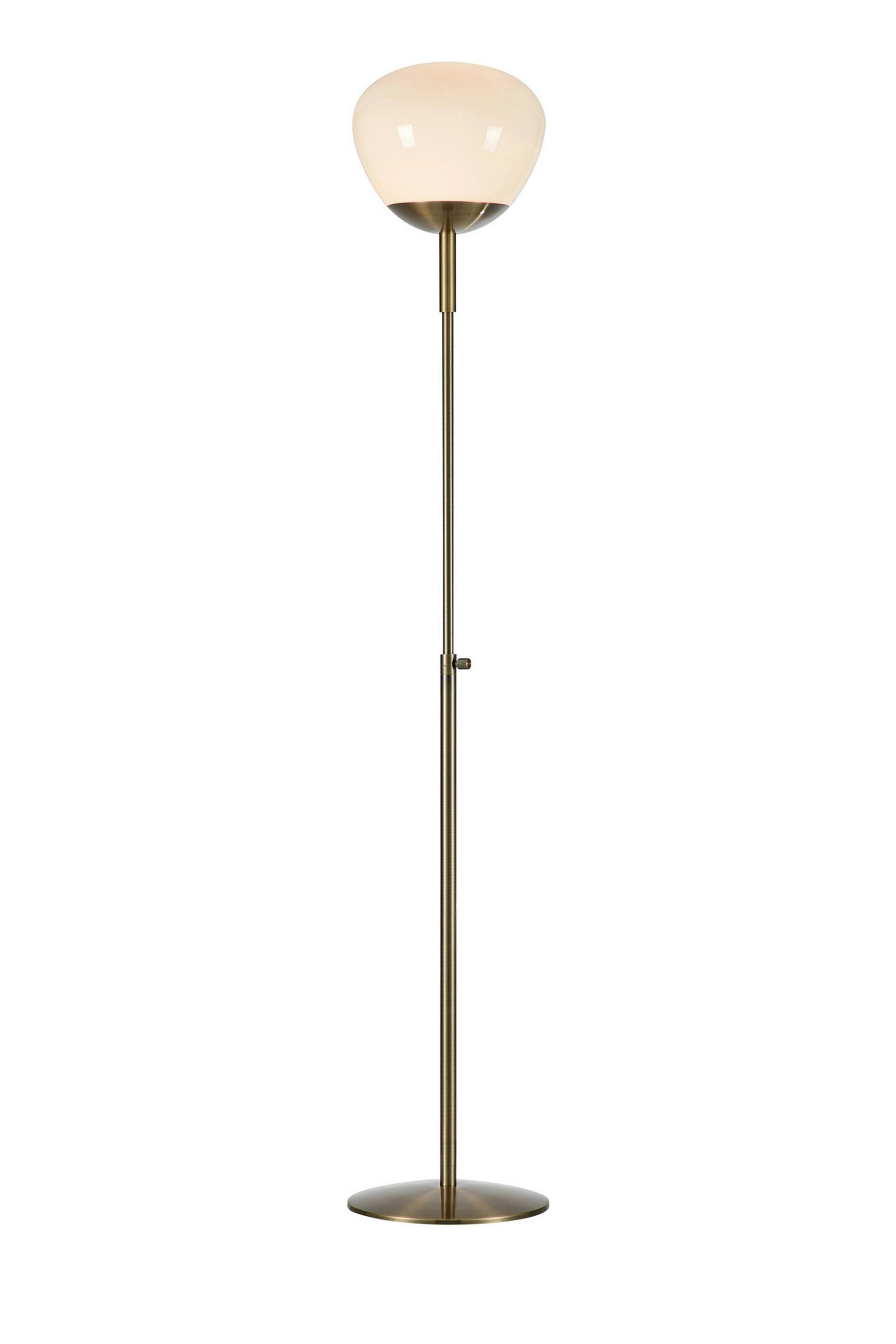 STEHLEUCHTE RISE 26/150 cm  - Messingfarben/Weiß, Trend, Glas/Metall (26/150cm) - Markslöjd