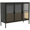 VITRINE in Schwarz  - Transparent/Schwarz, Design, Glas/Metall (110/80/35cm) - MID.YOU